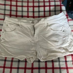 White denim shorts